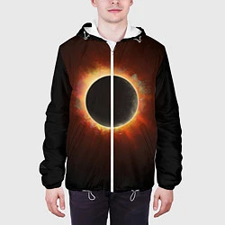 Куртка с капюшоном мужская Солнечное затмение, цвет: 3D-белый — фото 2