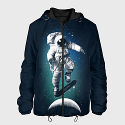 Куртка с капюшоном мужская Космический скейтбординг, цвет: 3D-черный