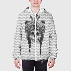 Куртка с капюшоном мужская Мертвый шаман, цвет: 3D-белый — фото 2