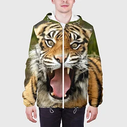 Куртка с капюшоном мужская Удивленный тигр, цвет: 3D-белый — фото 2