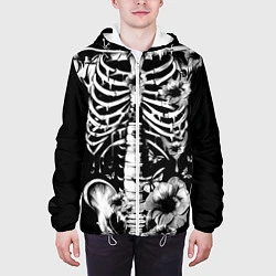 Куртка с капюшоном мужская Floral Skeleton, цвет: 3D-белый — фото 2