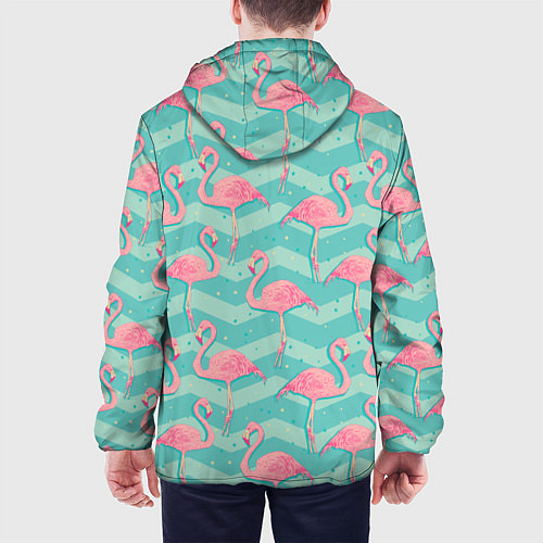 Мужская куртка Flamingo Pattern / 3D-Черный – фото 4