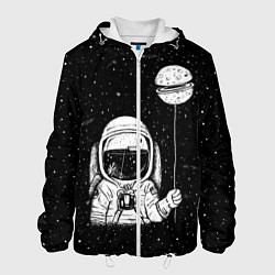 Куртка с капюшоном мужская Астронавт с шариком, цвет: 3D-белый