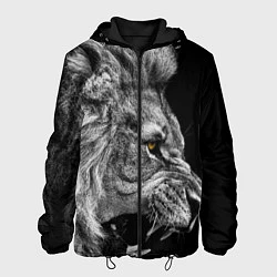 Куртка с капюшоном мужская Оскал льва, цвет: 3D-черный