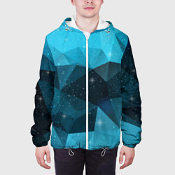 Куртка с капюшоном мужская PolyBlue Star, цвет: 3D-белый — фото 2