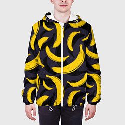 Куртка с капюшоном мужская Бананы, цвет: 3D-белый — фото 2