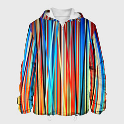 Куртка с капюшоном мужская Colored stripes, цвет: 3D-белый