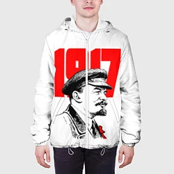 Куртка с капюшоном мужская Ленин 1917, цвет: 3D-белый — фото 2