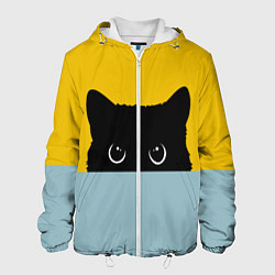 Куртка с капюшоном мужская Черная кошка, цвет: 3D-белый