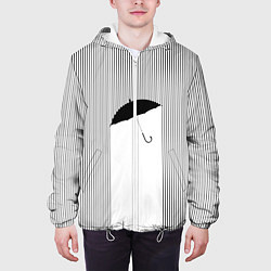 Куртка с капюшоном мужская Дождь, цвет: 3D-белый — фото 2