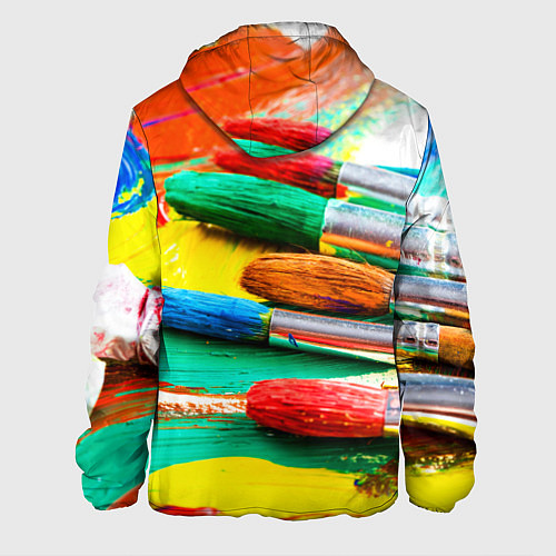 Мужская куртка Кисти и краски / 3D-Белый – фото 2