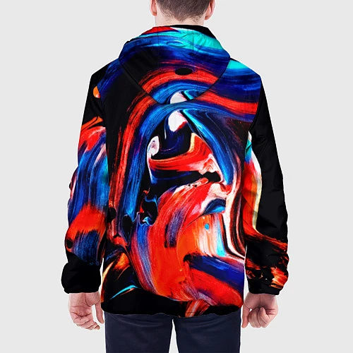Мужская куртка Узоры красок / 3D-Черный – фото 4