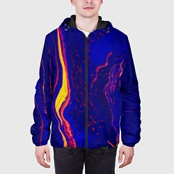 Куртка с капюшоном мужская Ультрафиолетовые разводы, цвет: 3D-черный — фото 2