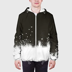 Куртка с капюшоном мужская Ночная полянка, цвет: 3D-белый — фото 2