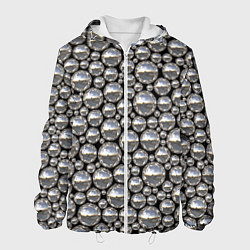 Куртка с капюшоном мужская Серебряные шары, цвет: 3D-белый