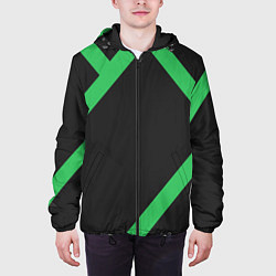 Куртка с капюшоном мужская Диагонали, цвет: 3D-черный — фото 2