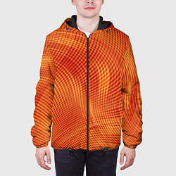 Куртка с капюшоном мужская Abstract waves, цвет: 3D-черный — фото 2