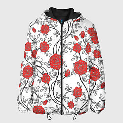 Куртка с капюшоном мужская Сад из Роз, цвет: 3D-черный