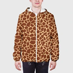 Куртка с капюшоном мужская Жираф, цвет: 3D-белый — фото 2