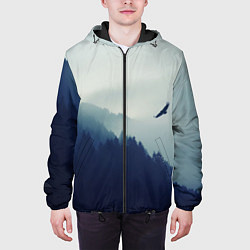 Куртка с капюшоном мужская Орел над Лесом, цвет: 3D-черный — фото 2