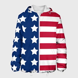 Куртка с капюшоном мужская USA Flag, цвет: 3D-белый