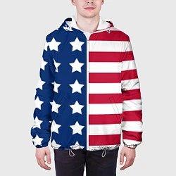 Куртка с капюшоном мужская USA Flag, цвет: 3D-белый — фото 2