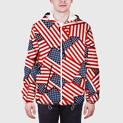Куртка с капюшоном мужская Америка, цвет: 3D-белый — фото 2