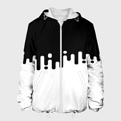 Куртка с капюшоном мужская Чёрно-белый узор, цвет: 3D-белый