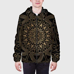 Куртка с капюшоном мужская Золотая мандала, цвет: 3D-черный — фото 2