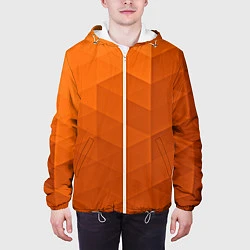 Куртка с капюшоном мужская Orange abstraction, цвет: 3D-белый — фото 2