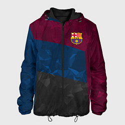 Куртка с капюшоном мужская FC Barcelona: Dark polygons цвета 3D-черный — фото 1