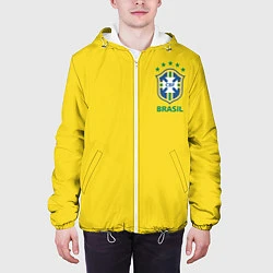 Куртка с капюшоном мужская Сборная Бразилии, цвет: 3D-белый — фото 2