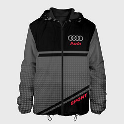 Куртка с капюшоном мужская Audi: Crey & Black, цвет: 3D-черный