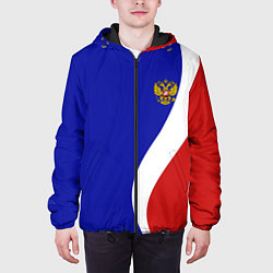 Куртка с капюшоном мужская Герб РФ Триколор, цвет: 3D-черный — фото 2