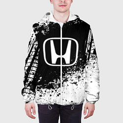 Куртка с капюшоном мужская Honda: Black Spray, цвет: 3D-белый — фото 2