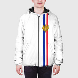 Куртка с капюшоном мужская Франция: лента с гербом, цвет: 3D-черный — фото 2