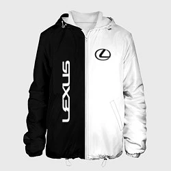 Куртка с капюшоном мужская Lexus: Black & White, цвет: 3D-белый