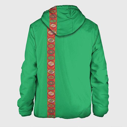 Мужская куртка Туркменистан, лента с гербом / 3D-Белый – фото 2