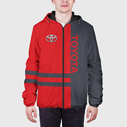 Куртка с капюшоном мужская Toyota, цвет: 3D-черный — фото 2