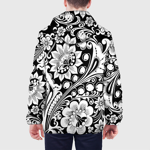 Мужская куртка Хохлома черно-белая / 3D-Черный – фото 4