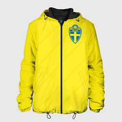 Куртка с капюшоном мужская Сборная Швеции: Домашняя ЧМ-2018, цвет: 3D-черный