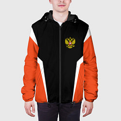 Куртка с капюшоном мужская Russia: Orange Sport, цвет: 3D-черный — фото 2