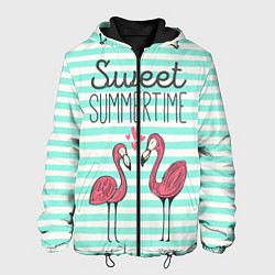 Куртка с капюшоном мужская Sweet Summer Flamingo, цвет: 3D-черный
