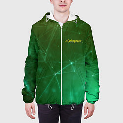 Куртка с капюшоном мужская Cyberpunk 2077: Green Network, цвет: 3D-белый — фото 2