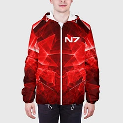 Куртка с капюшоном мужская Mass Effect: Red Armor N7, цвет: 3D-белый — фото 2