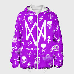Куртка с капюшоном мужская Watch Dogs 2: Violet Pattern, цвет: 3D-белый