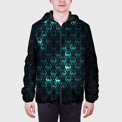 Куртка с капюшоном мужская TES: Blue Pattern цвета 3D-черный — фото 2