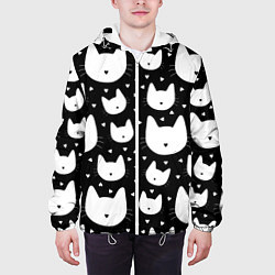 Куртка с капюшоном мужская Love Cats Pattern, цвет: 3D-белый — фото 2