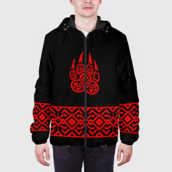 Куртка с капюшоном мужская Печать Велеса цвета 3D-черный — фото 2
