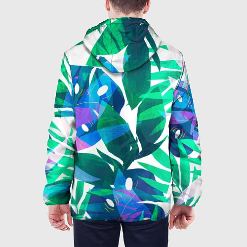 Мужская куртка Зеленые тропики / 3D-Черный – фото 4